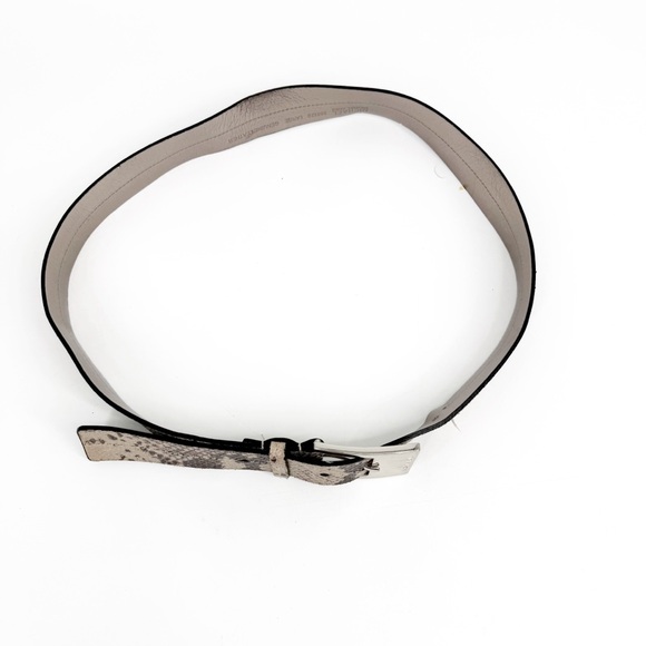 Michael Kors Metallic Animal Print Leather Belt with Silver Buckle, Size Large - Picture 5 of 11